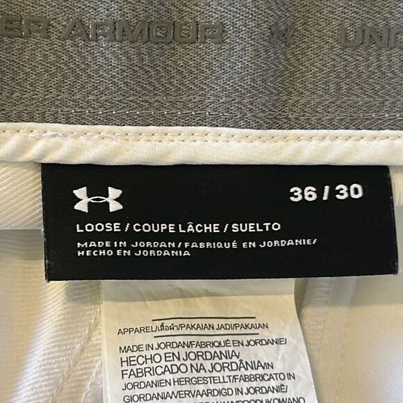 Under Armour Loose Fit White Golf Athletic Pants Tapered Leg size W36 x L30 - Picture 6 of 9